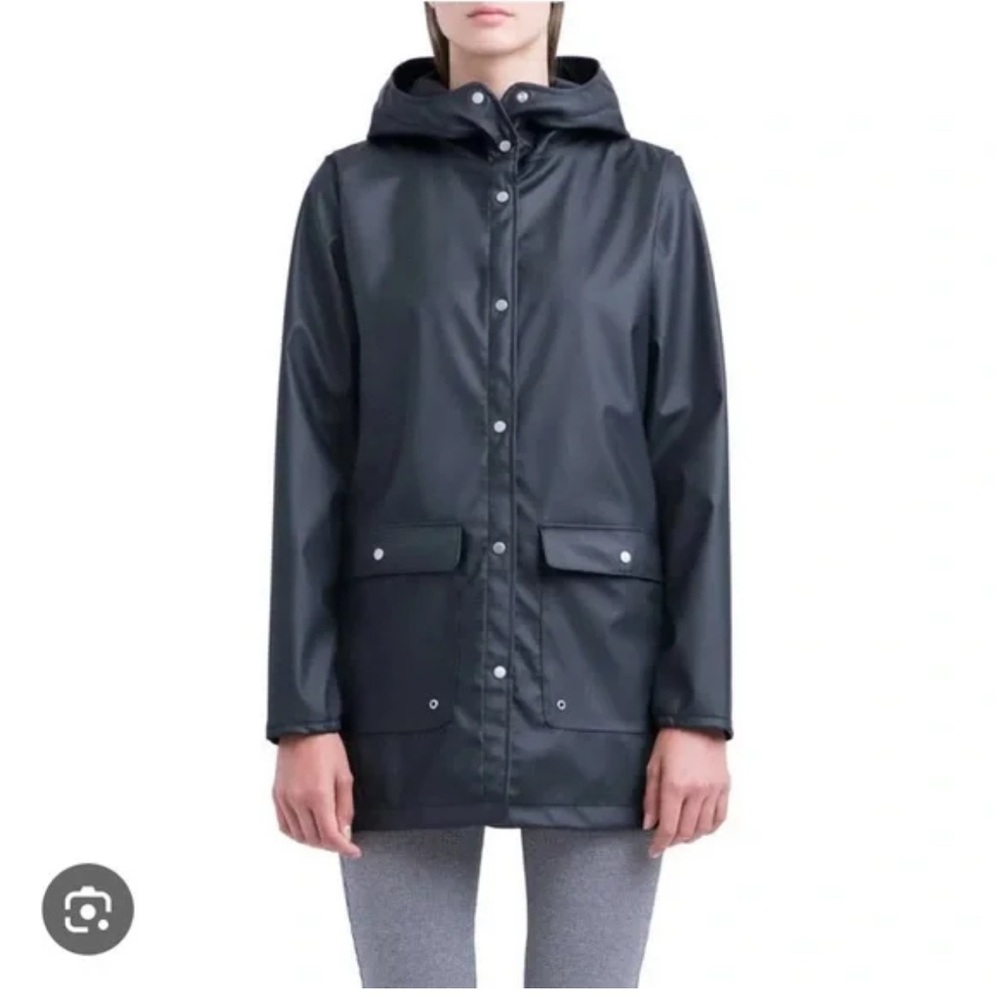 Herschel Women's Black Hooded Rain Jacket